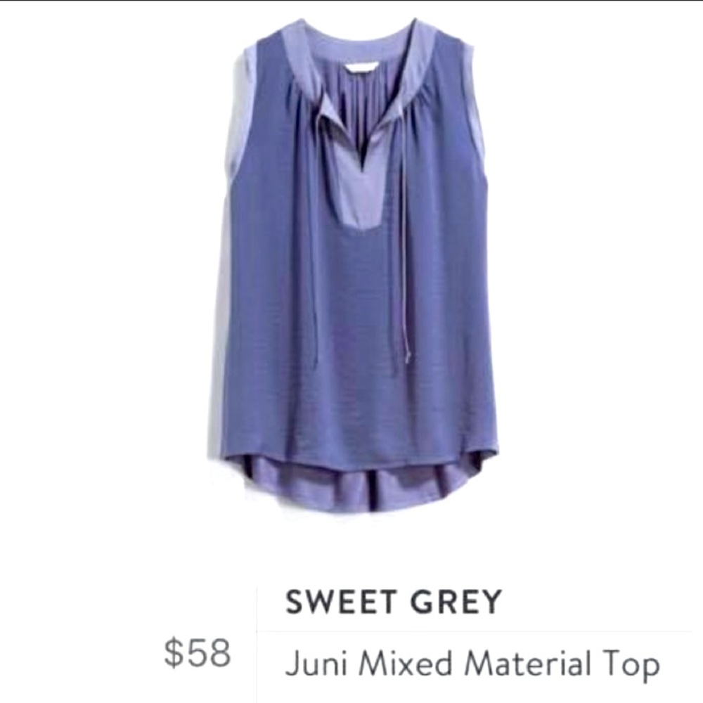 Sweet Grey Juni Mixed Material Top